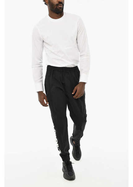 Pantaloni casual DSQUARED2 Cotton Casual Pants With Maxi Zip Black Barbati (BM 19706798) 4