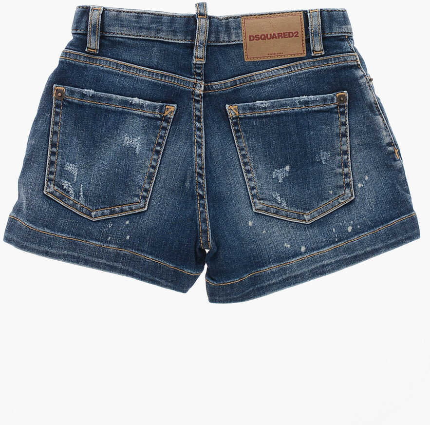Pantaloni scurti DSQUARED2 Denim Shorts With Distressed Detail Blue Baieti (BM 19706801) 3