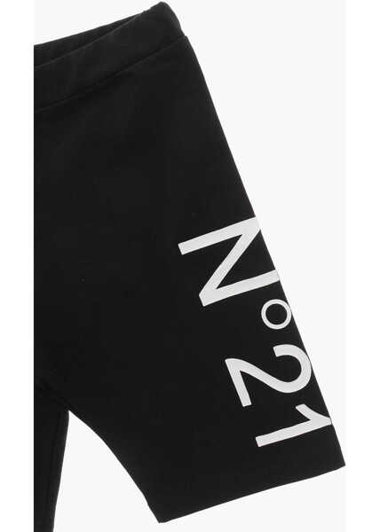 Pantaloni scurti N21 Kids Stretch Cotton Biker Shorts With Printed Logo Black Baieti (BM 19706804) 2