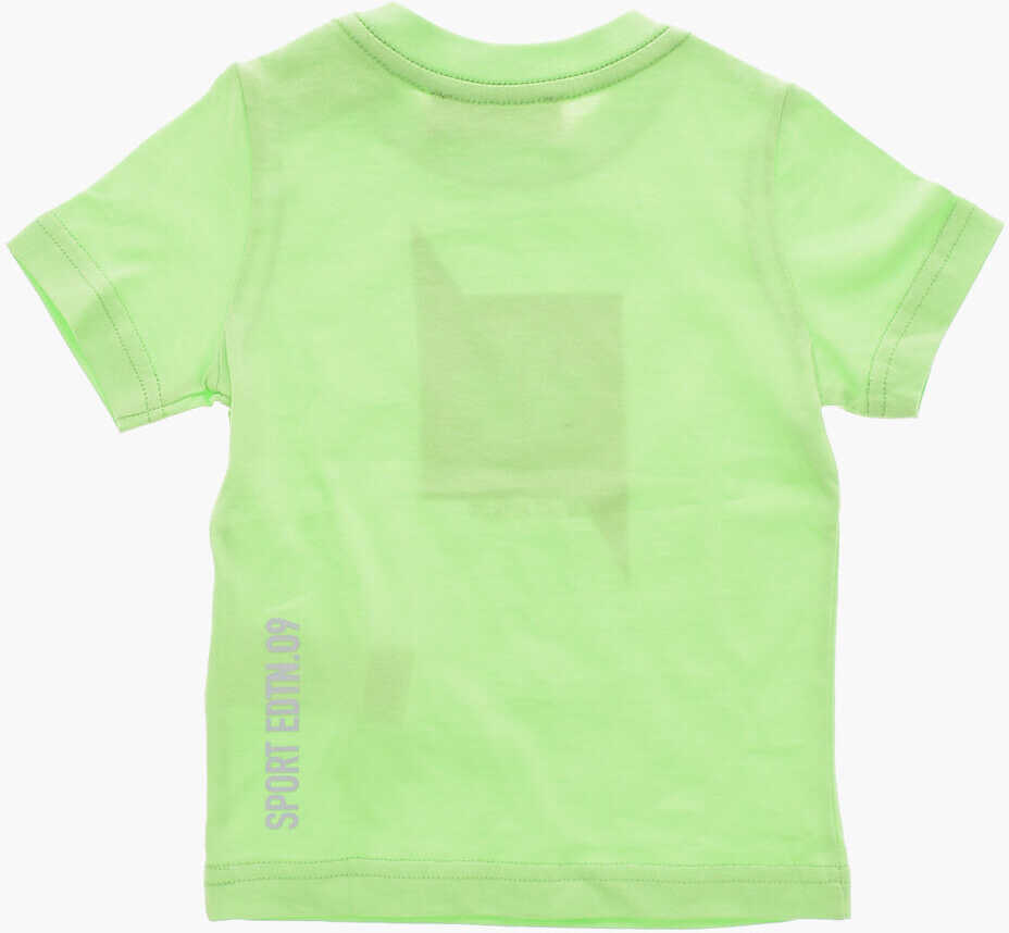 Tricouri DSQUARED2 Crew Neck Cotton T-Shirt With Front Print Green Baieti (BM 19706810) 3