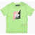 DSQUARED2 Crew Neck Cotton T-Shirt With Front Print Green
