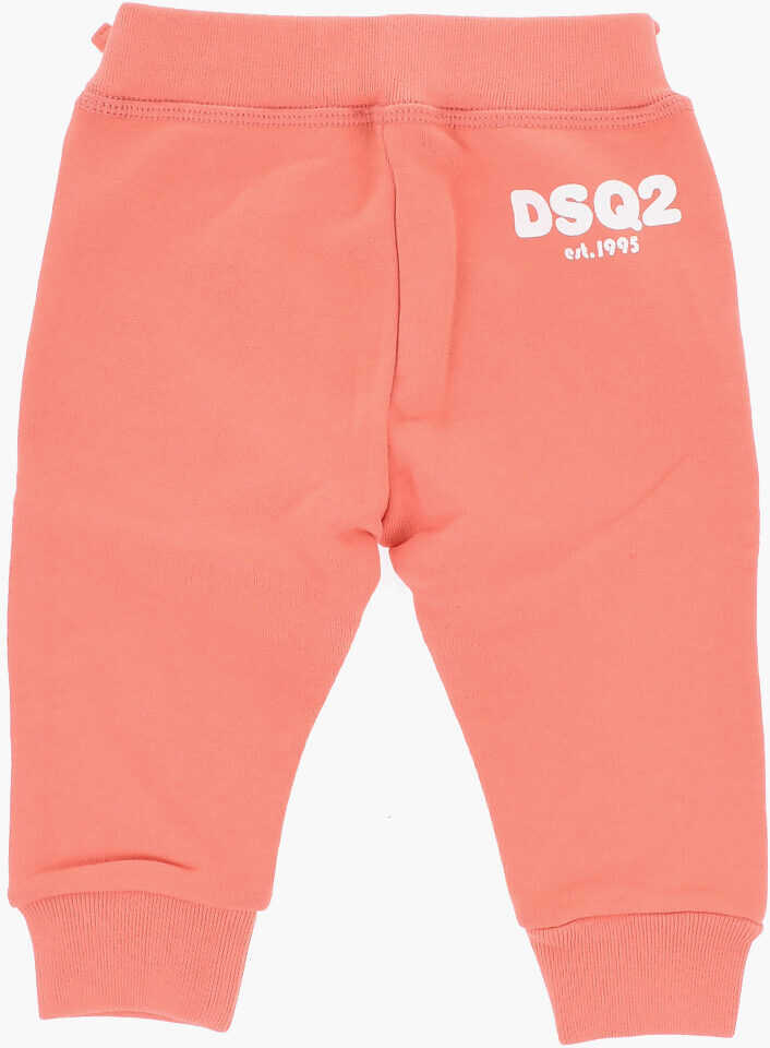 Pantaloni de trening DSQUARED2 Brushed Cotton Joggers With Printed Logo Pink Baieti (BM 19706816) 3