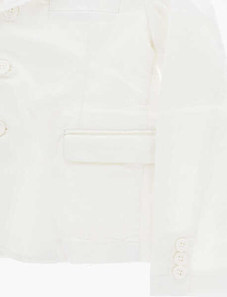 Sacouri Marni Solid Color Stretch Cotton Blazer White Baieti (BM 19706825) 2