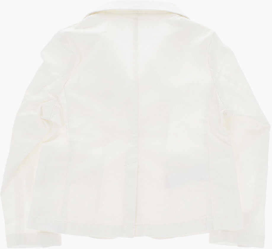 Sacouri Marni Solid Color Stretch Cotton Blazer White Baieti (BM 19706825) 3