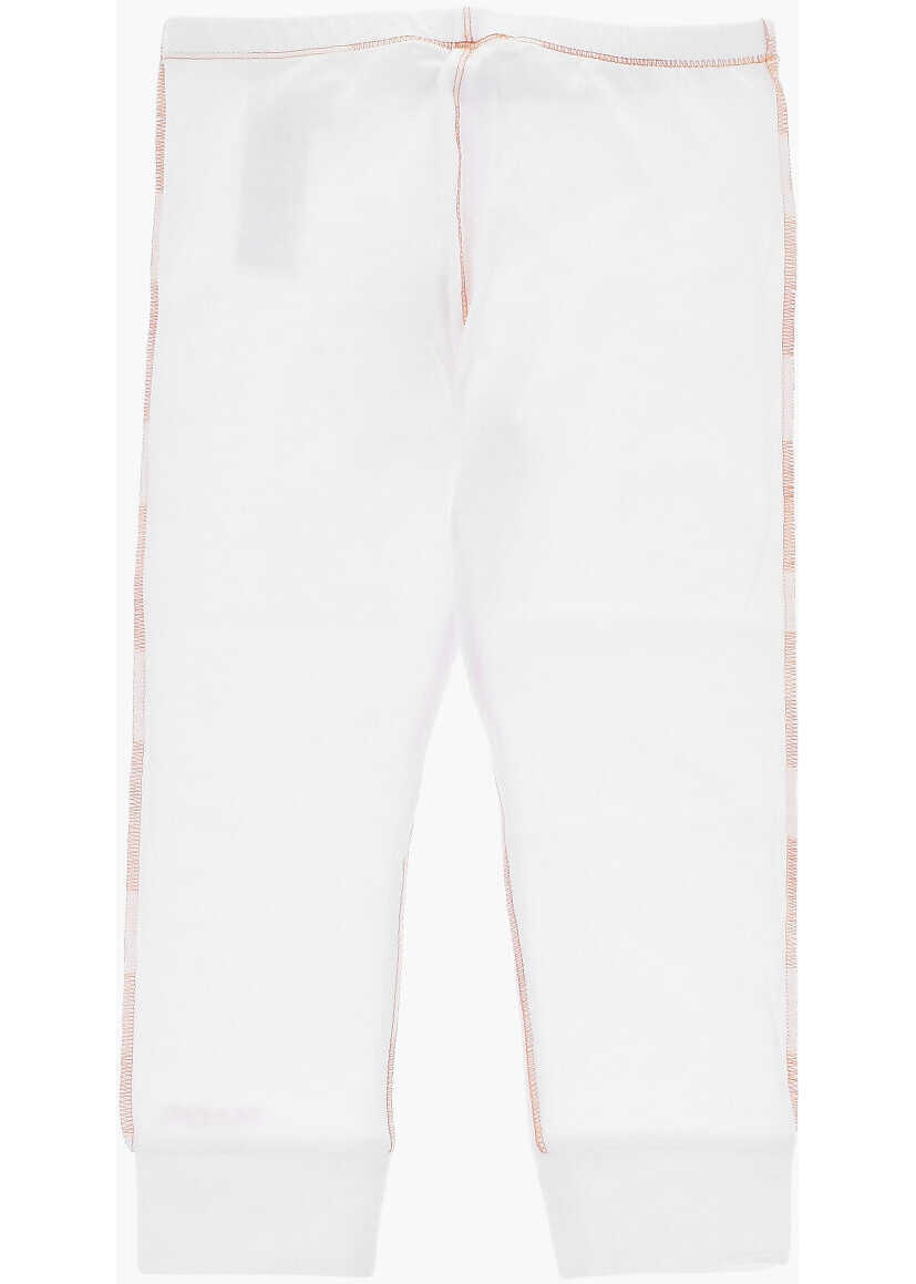 Colanti Marni Stretch Cotton Leggings With Visible Stitching White Fete (BM 19706828) 3