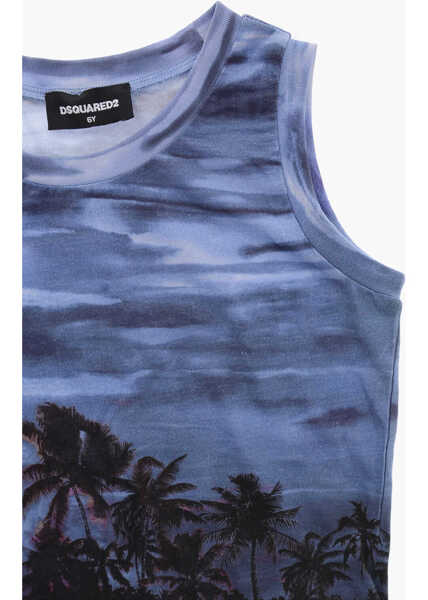 Bluze DSQUARED2 Printed Cotton Palm Tank Top Multicolor Baieti (BM 19706837) 2