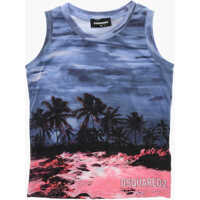 Bluze Printed Cotton Palm Tank Top Baieti