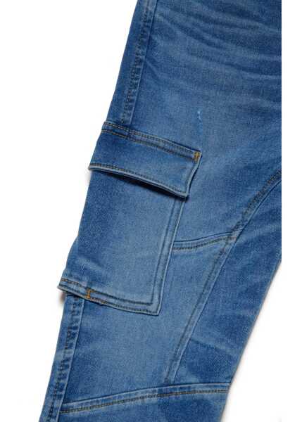 Blugi drepti Diesel Denim Cargo Jeans Ursy Mid Wash 13Cm Light Blue Baieti (BM 19706840) 4