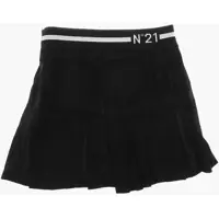 Fuste Chiffon Pleated Skirt With Logoed Elastic Waistband Fete