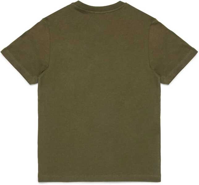 Tricouri Diesel Cotton Tibri Crew-Neck T-Shirt Green Baieti (BM 19706852) 2