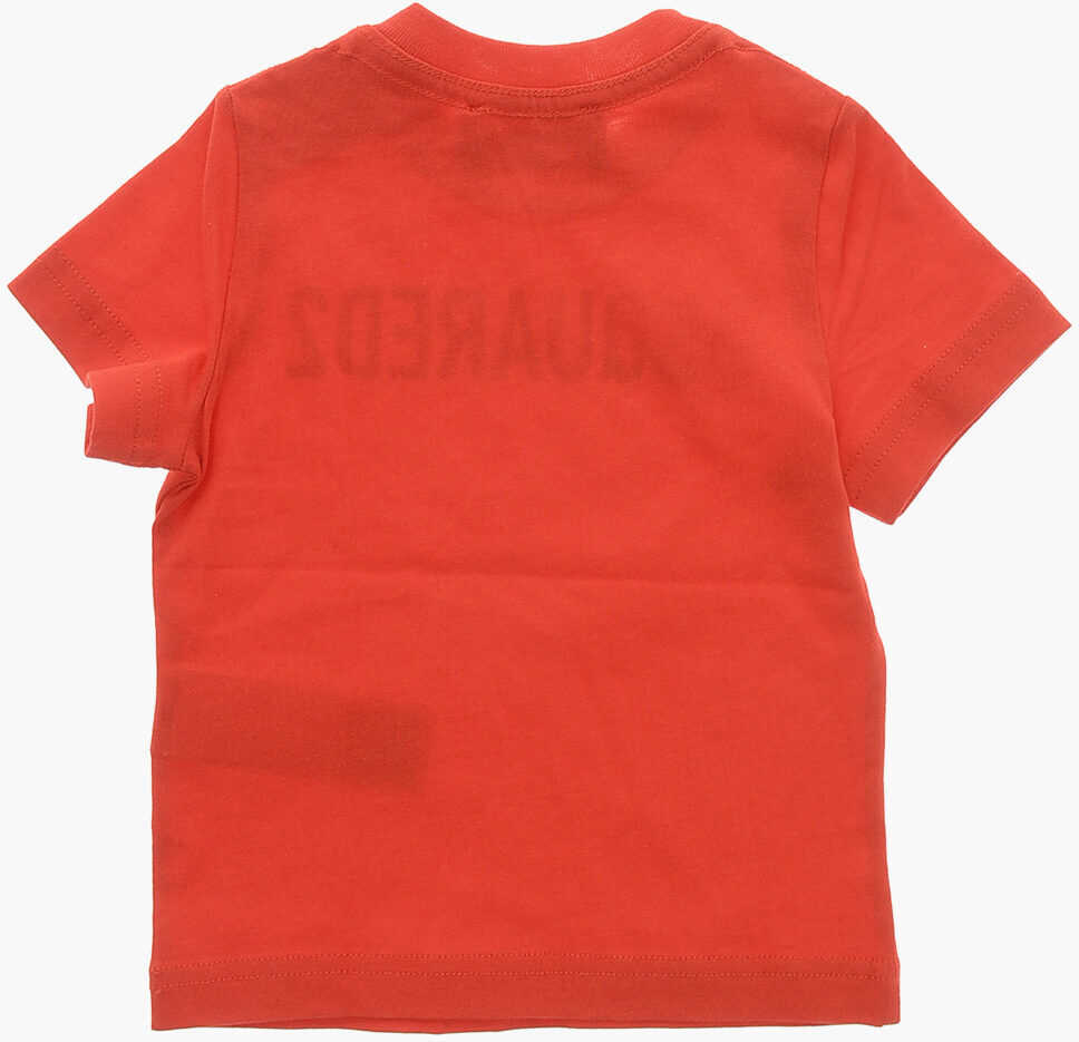 Tricouri DSQUARED2 Crew Neck Cotton T-Shirt With Printed Logo Red Baieti (BM 19706855) 3