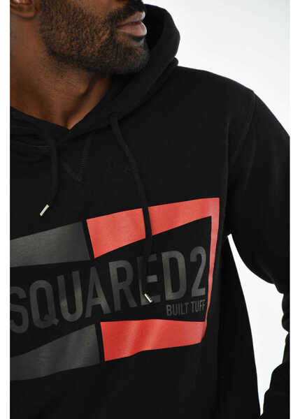 Bluze de trening DSQUARED2 Cotton Hoodie With Logo Black Barbati (BM 19706861) 3