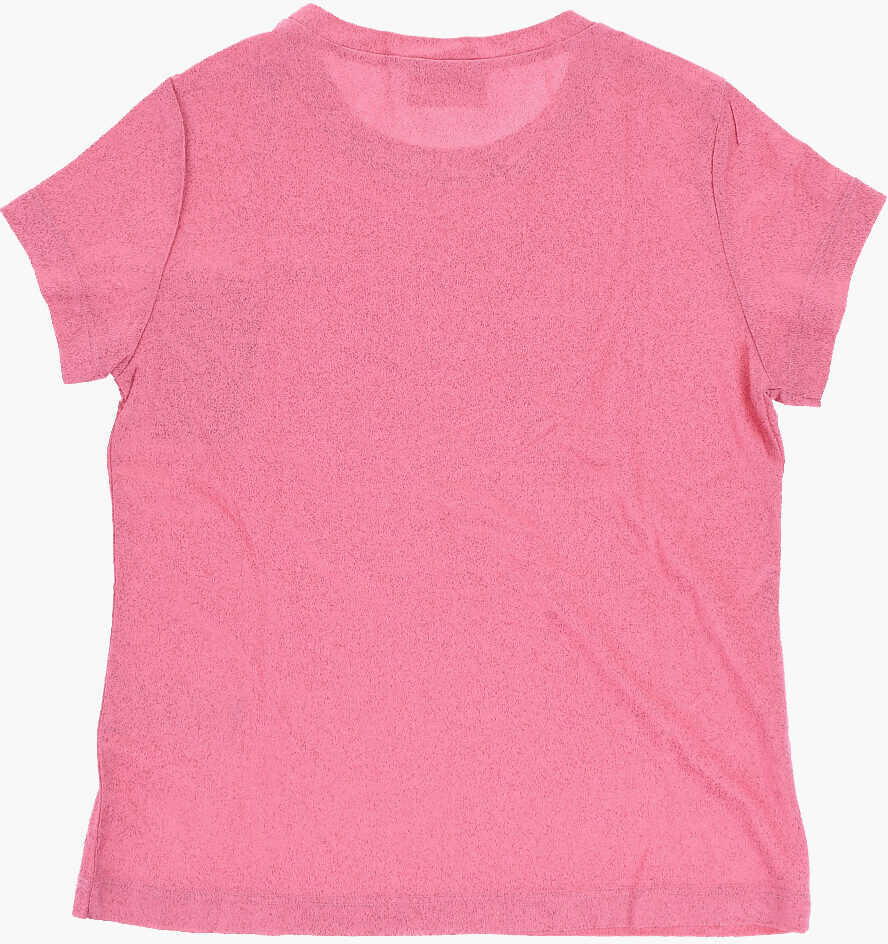 Tricouri Diesel Solid Color Tled Crew-Neck T-Shirt With Glitter Detailing Pink Baieti (BM 19706876) 3