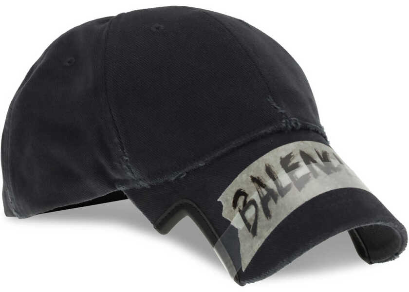 Sepci Balenciaga Masking Tape Baseball Hat FADED WASHED BLACK Barbati (BM 19706966) 2
