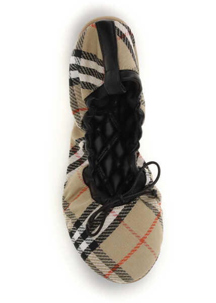 Balerini Burberry Fawn Check Ballerinas SAND IP CHECK Femei (BM 19706987) 4
