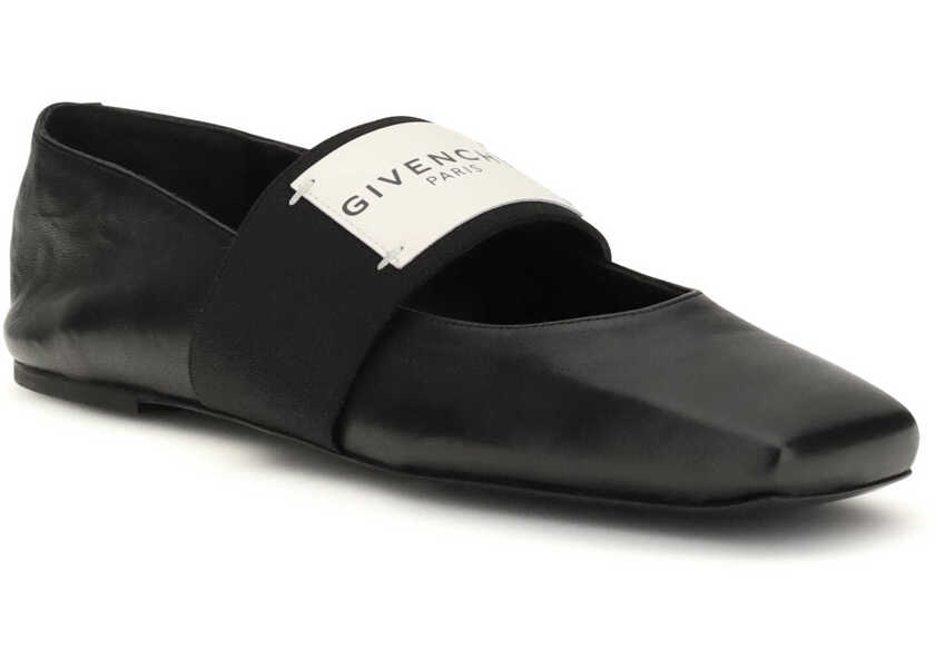 Balerini Givenchy Leather Sliced Square Ballerinas BLACK Femei (BM 19706990) 2