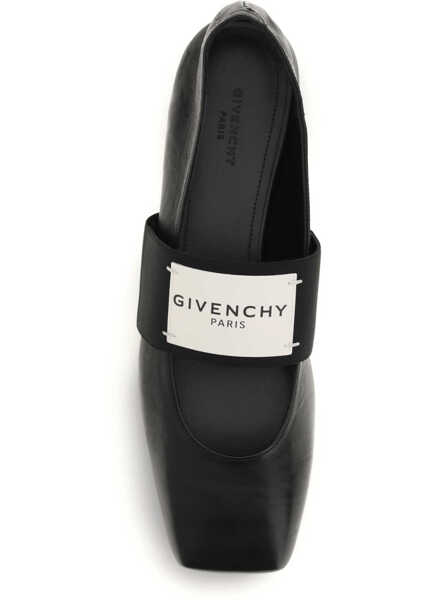 Balerini Givenchy Leather Sliced Square Ballerinas BLACK Femei (BM 19706990) 4