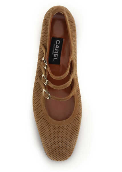 Pantofi cu toc CAREL PARIS Ariana suede Ballerinas TAN Femei (BM 19706996) 4