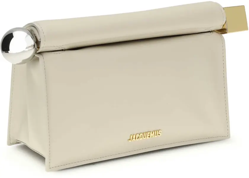 Genti plic JACQUEMUS Rond Carr Clutch Bag LIGHT IVORY Femei (BM 19707026) 2