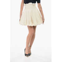 Fuste casual Tweed Accordion Skirt With Side Zip Femei