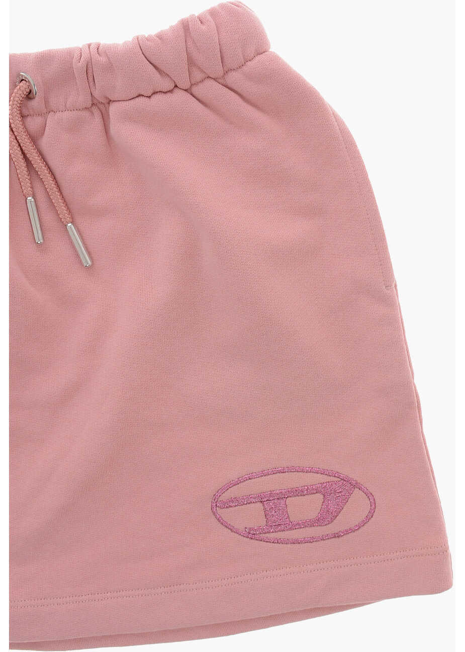Fuste Diesel Drawstringed Grinar Jersey Skirt With Lurex Embroidery Pink Fete (BM 19707185) 2