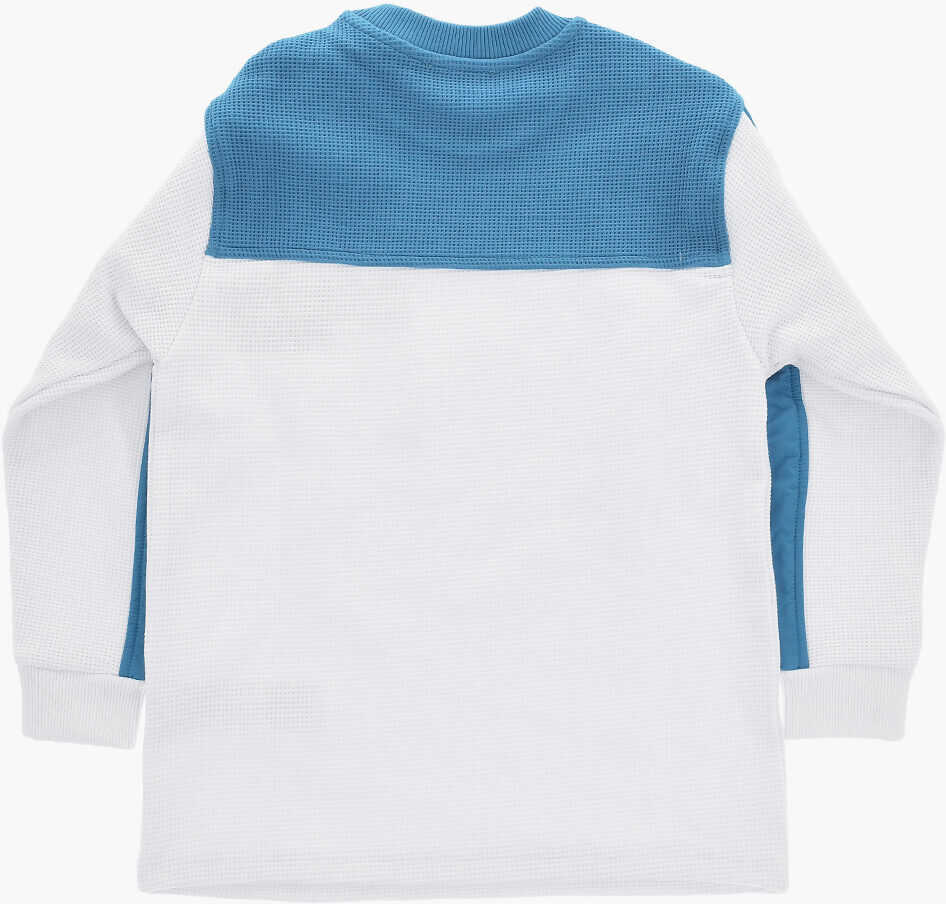 Tricouri Diesel Honeycomb Motif Two-Tone Timper Crew-Neck T-Shirt White Baieti (BM 19707191) 3