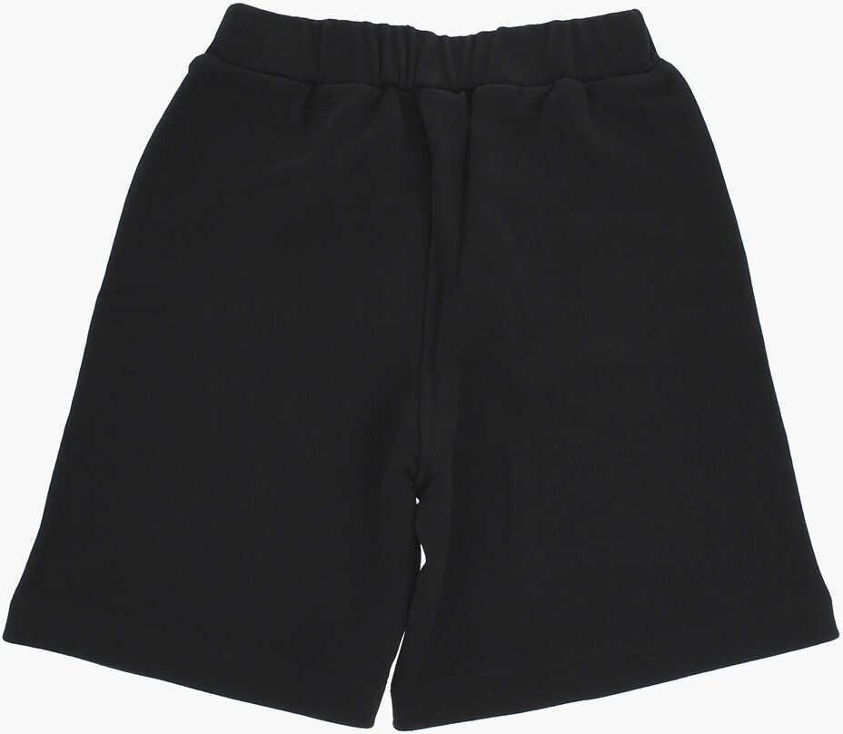 Pantaloni scurti Marni Brushed Cotton Shorts With Contrasting Logo Black Baieti (BM 19707206) 3