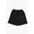 Marni Brushed Cotton Shorts With Contrasting Logo Black