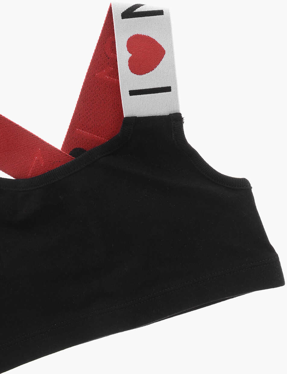 Bluze N21 Kids Crop Top With Logoed Criss Cross Straps Black Baieti (BM 19707209) 2