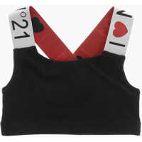 Bluze Crop Top With Logoed Criss Cross Straps Baieti