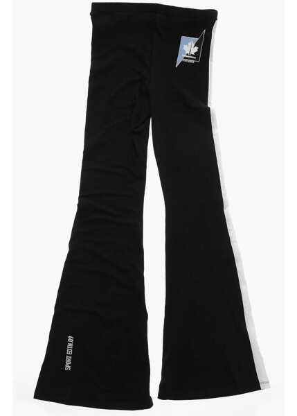 Pantaloni casual DSQUARED2 Cotton Bootcut Pants With Side Contrasting Bands Black Baieti (BM 19707212) 3