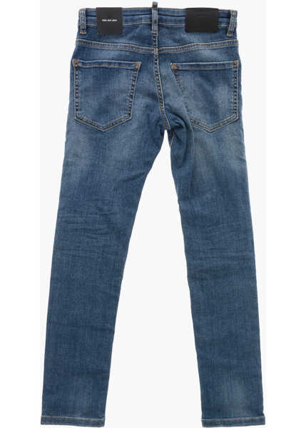 Blugi drepti DSQUARED2 Distressed Effect Cool Guy Jeans Blue Baieti (BM 19707215) 3