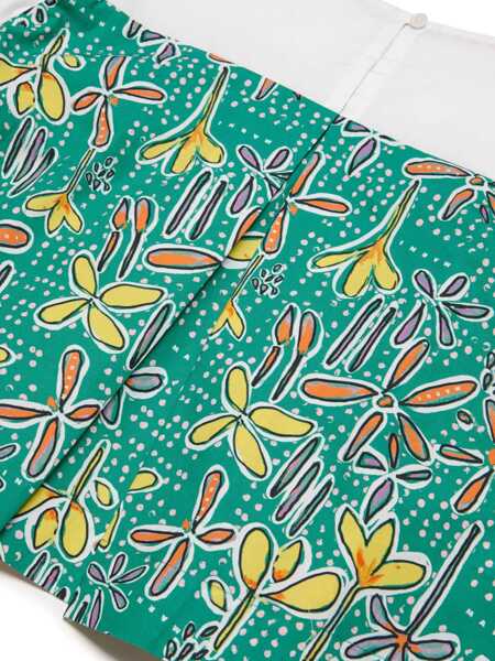 Bluze Marni Floral Print Short-Sleeve Blouse White Fete (BM 19707218) 4