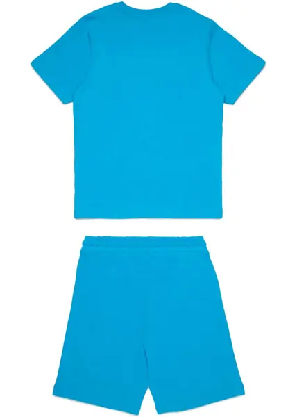 Tricouri Diesel Crew Neck Cotton T-Shirt With Printed Logo Light Blue Baieti (BM 19707221) 2