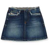 Fuste Denim Gealbu-S2-J A-Line Skirt With Frayed Edge Fete