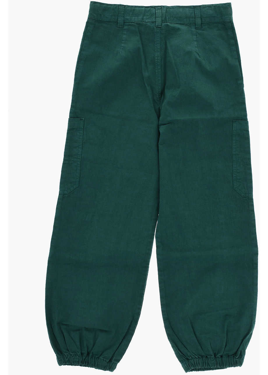 Pantaloni Marni Lightweight Cotton Cargo Pants With Embroidered Logo Green Fete (BM 19707233) 3