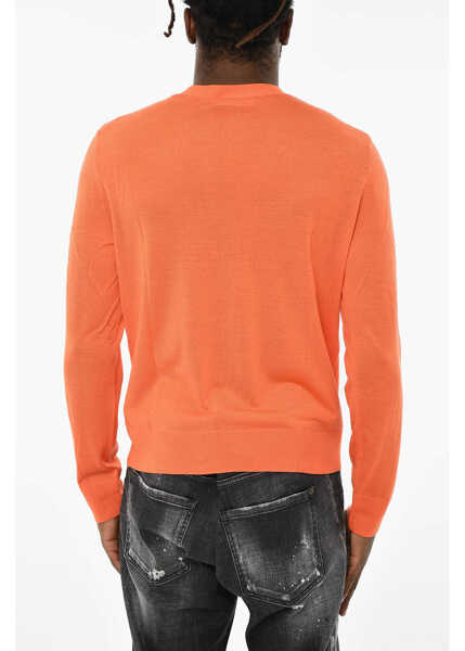 Cardigane DSQUARED2 Virgin Wool V-Neck Cardigan Orange Barbati (BM 19707236) 2