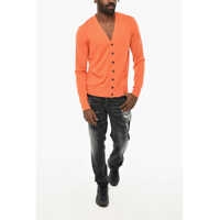 Pulovere DSQUARED2 pentru Barbati - Cardigane DSQUARED2 Virgin Wool V-Neck Cardigan Orange Barbati (BM 19707236) - B-mall.ro