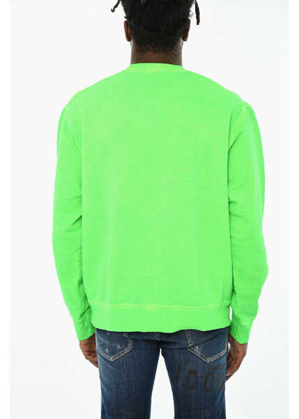 Bluze de trening DSQUARED2 Icon Solid Color Crew-Neck Sweatshirt With Contrasting Logo Green Barbati (BM 19707239) 2