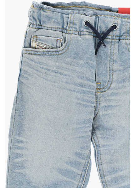 Blugi drepti Diesel Stretch Denim D-Marcie-B Jjj Jogg Jeans With Cuffed Hem Blue Baieti (BM 19707242) 2