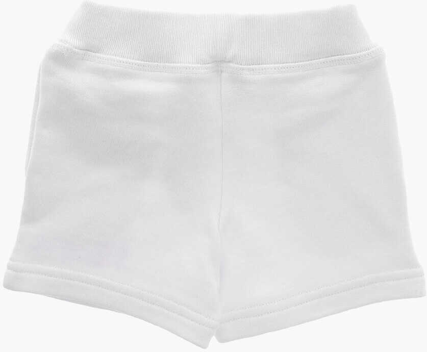 Pantaloni scurti DSQUARED2 Cotton Icon Shorts With Neon Print White Baieti (BM 19707245) 3