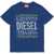 Diesel Crew Neck Chese Cotton T-Shirt With Printed Logo Blue