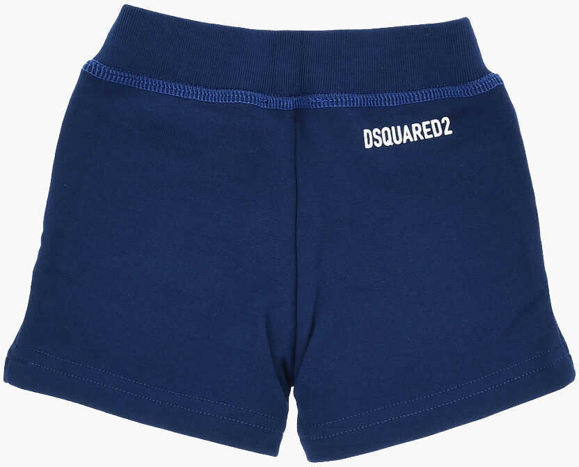 Pantaloni scurti DSQUARED2 Brushed Cotton Shorts With Printed Logo Blue Baieti (BM 19707254) 3