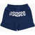 DSQUARED2 Brushed Cotton Shorts With Printed Logo Blue