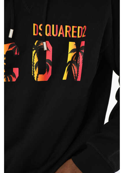 Bluze de trening DSQUARED2 Icon Cotton Hoodie With Frontal Logo Black Barbati (BM 19707269) 3