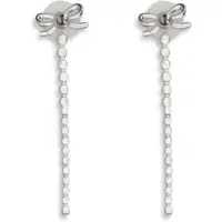 Accesorii Self-Portrait Dama - Cercei Self-Portrait Crystal Bow Droplet Earrings SILVER Femei (BM 19707365) - B-mall.ro