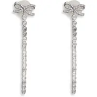 Cercei Crystal Bow Droplet Earrings Femei