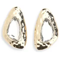 Cercei Golden Hammered Crystal Earrings Femei