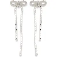 Accesorii Self-Portrait Dama - Cercei Self-Portrait Crystal Drop Bow Earrings SILVER Femei (BM 19707380) - B-mall.ro