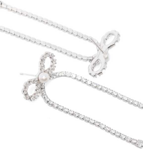 Cercei Self-Portrait Crystal Drop Bow Earrings SILVER Femei (BM 19707380) 3